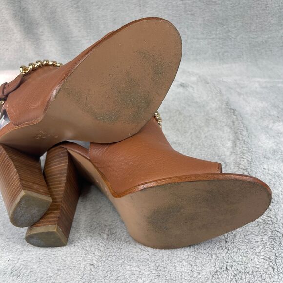 Coach Leanna Soft Milled LHTR Womens Slingback 8.5B Saddle Heeled Sandals A7842 - Picture 9 of 14